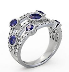 polygon ring | gokstone Images High Quality Grahic Vania Cluster Seven Stone Gemstone Diamond 2.59ct Ring