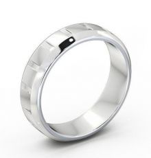 Mens Tapered Wedding Ring 18K White Gold | Lorel Diamonds