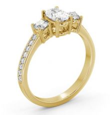 Merida Three Stone Oval And Round Ring With Side Stones