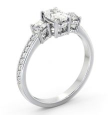 Merida Three Stone Oval And Round Ring With Side Stones