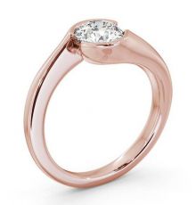 Round Diamond Split Bezel Engagement Ring 18K Rose Gold Solitaire ...