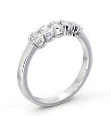 Avalon Five Stone Round Diamond Bezel Set Ring