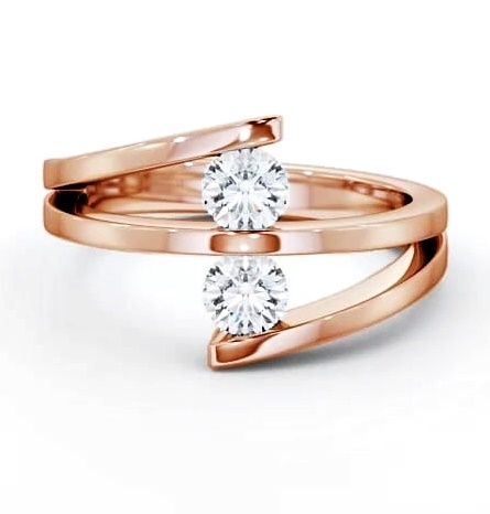 Two Stone Round Diamond Ring 18K Rose Gold AD1_RG_THUMB1