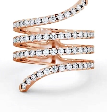 Spiral Round Diamond 0.95ct Cocktail Ring 9K Rose Gold AD2_RG_THUMB2 