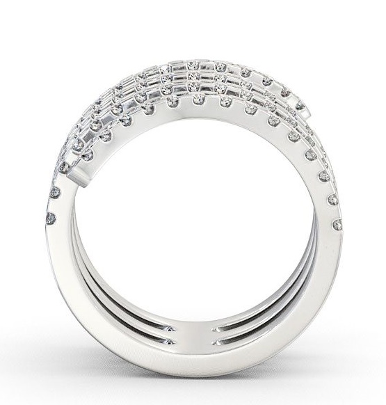 Spiral Round Diamond 0.95ct Cocktail Ring 18K White Gold AD2_WG_THUMB1 