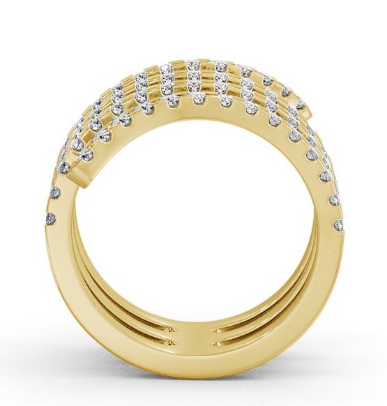 Spiral Round Diamond 0.95ct Cocktail Ring 18K Yellow Gold AD2_YG_THUMB1 