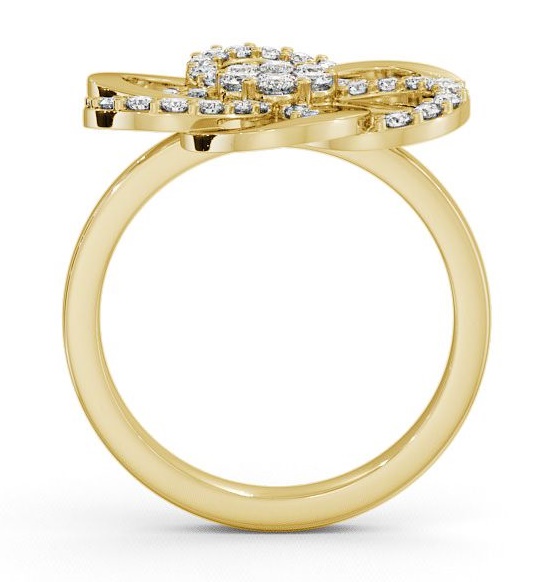 Floral Round Diamond 0.42ct Cocktail Ring 18K Yellow Gold AD3_YG_THUMB1 