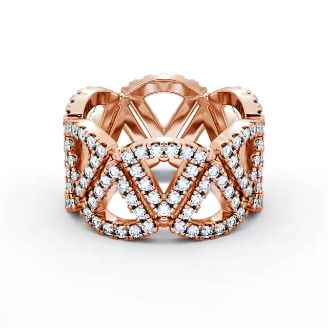 Cluster Diamond 0.95ct Cocktail Ring 18K Rose Gold - Kaiden AD4_RG_HAND