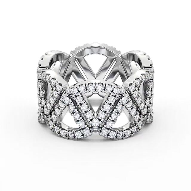 Cluster Diamond 0.95ct Cocktail Ring 18K White Gold - Kaiden AD4_WG_HAND