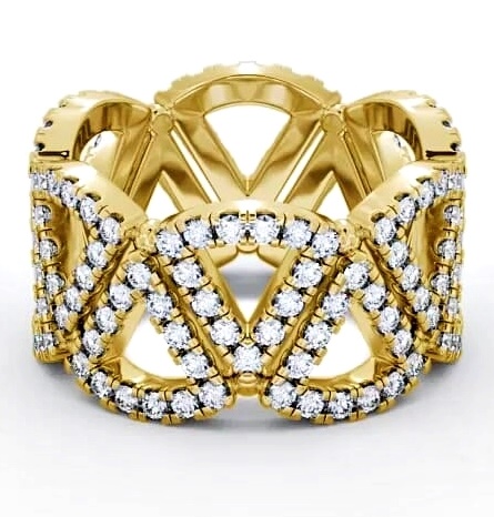 Cluster Diamond 0.95ct Cocktail Ring 18K Yellow Gold AD4_YG_THUMB2 