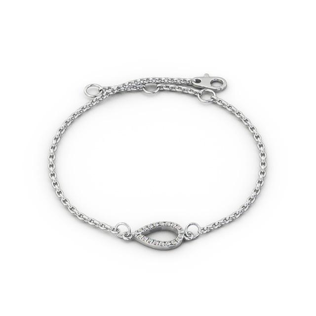 Pear Design Delicate Diamond Bracelet 18K White Gold - Amaira BRC10_WG_UP