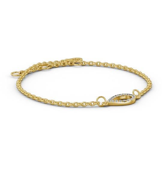Pear Design Delicate Diamond Bracelet 9K Yellow Gold BRC10_YG_THUMB1 