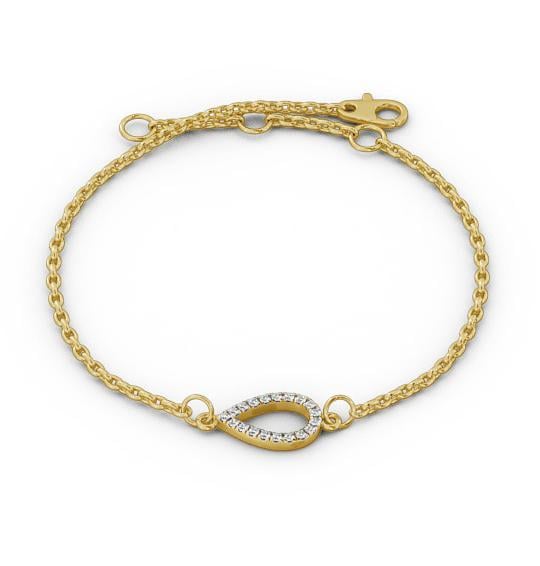 Pear Design Delicate Diamond Bracelet 9K Yellow Gold BRC10_YG_THUMB2 