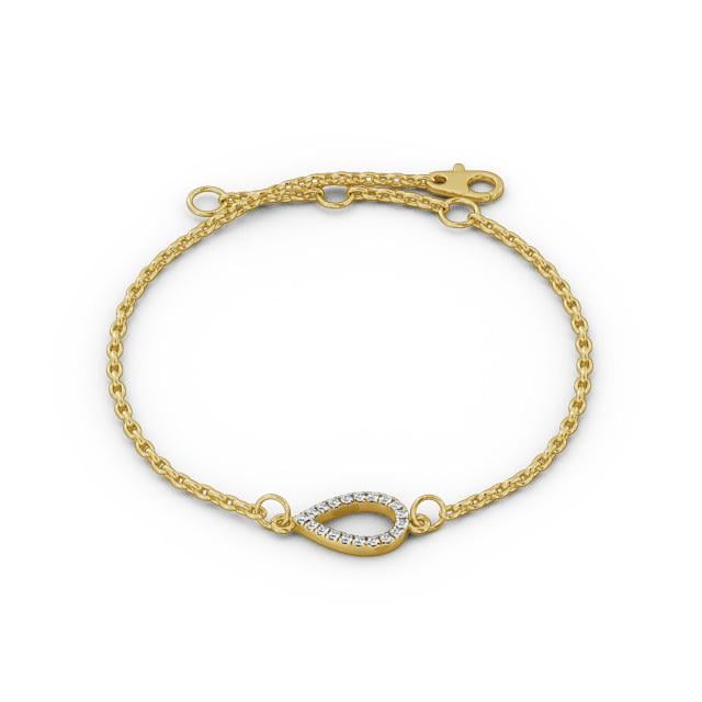 Pear Design Delicate Diamond Bracelet 18K Yellow Gold - Amaira BRC10_YG_UP