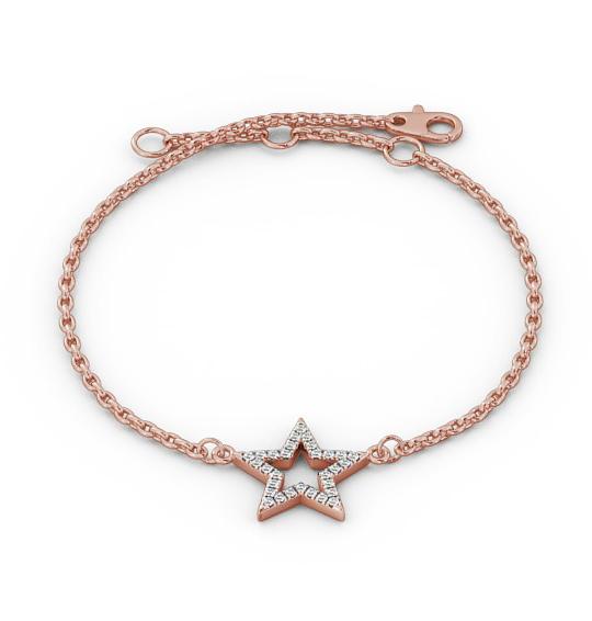Star Design Delicate 0.18ct Diamond Bracelet 18K Rose Gold BRC11_RG_THUMB1