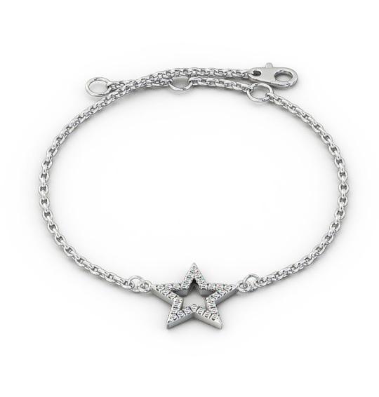 Star Design Delicate 0.18ct Diamond Bracelet 18K White Gold BRC11_WG_THUMB2 