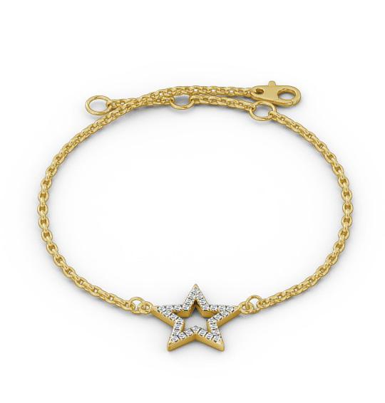 Star Design Delicate 0.18ct Diamond Bracelet 9K Yellow Gold BRC11_YG_THUMB2 
