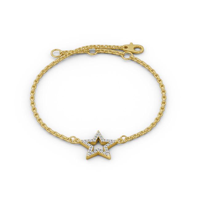 Star Design Delicate 0.18ct Diamond Bracelet 9K Yellow Gold - Mikaela BRC11_YG_UP