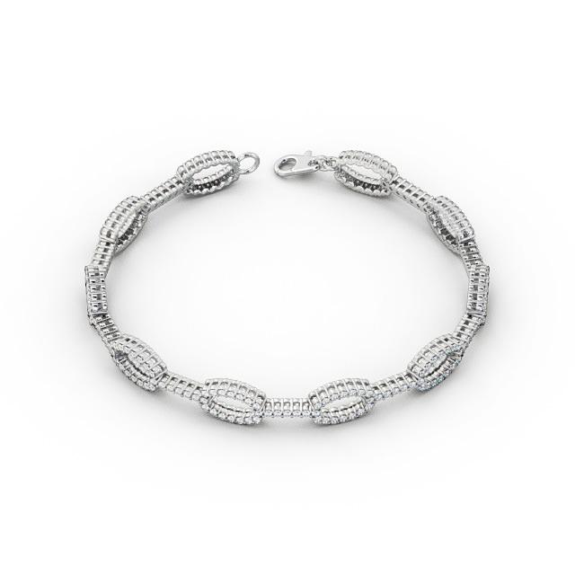 Designer Round Diamond Bracelet 18K White Gold - Audra BRC12_WG_UP