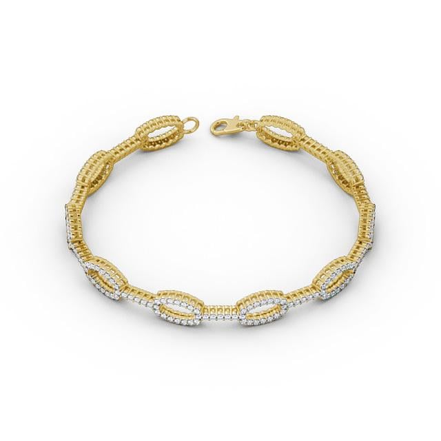 Designer Round Diamond Bracelet 9K Yellow Gold - Audra BRC12_YG_UP