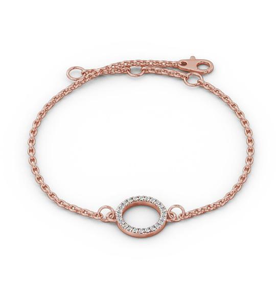 Circle Design Delicate Diamond Bracelet 18K Rose Gold BRC13_RG_THUMB1
