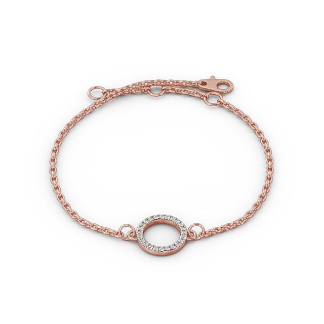 Circle Design Delicate Diamond Bracelet 18K Rose Gold - Tilly BRC13_RG_UP