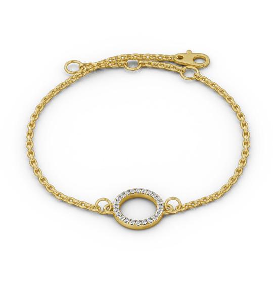 Circle Design Delicate Diamond Bracelet 9K Yellow Gold BRC13_YG_THUMB2 