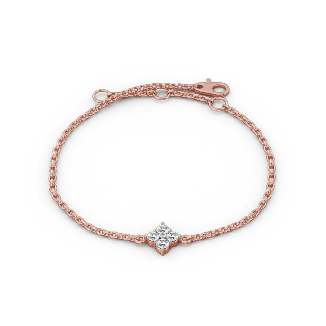 Cluster Style Delicate Diamond Bracelet 18K Rose Gold - Lina BRC14_RG_UP