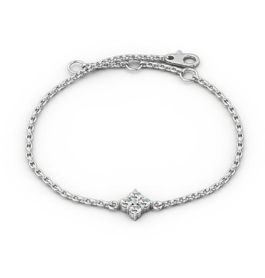 Cluster Style Delicate Diamond Bracelet 9K White Gold BRC14_WG_THUMB2 