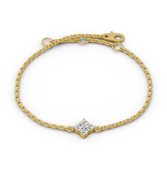 Cluster Style Delicate Diamond Bracelet 9K Yellow Gold BRC14_YG_THUMB2 