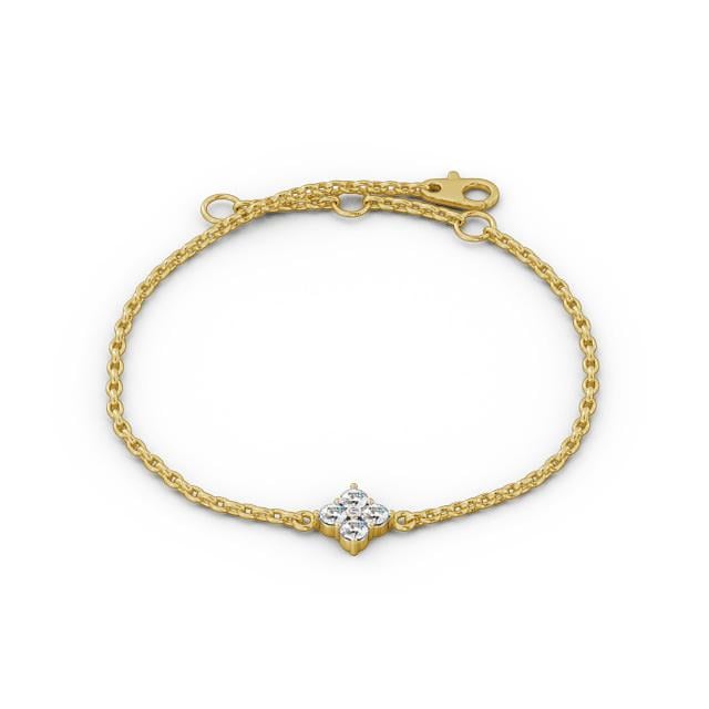 Cluster Style Delicate Diamond Bracelet 9K Yellow Gold - Lina BRC14_YG_UP