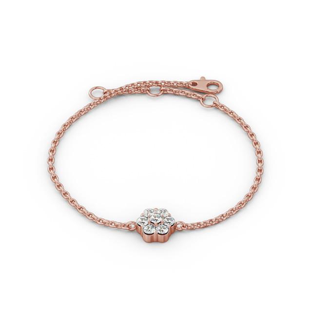 Cluster Style Delicate Diamond Bracelet 18K Rose Gold - Sabrina BRC15_RG_UP