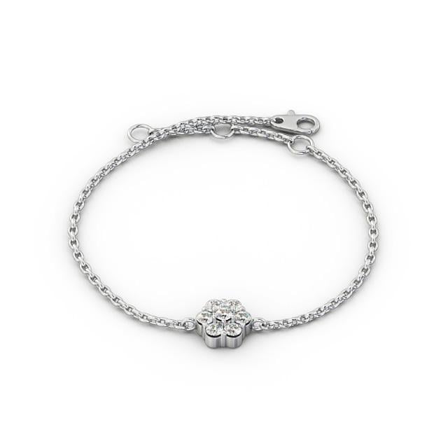 Cluster Style Delicate Diamond Bracelet 18K White Gold - Sabrina BRC15_WG_UP
