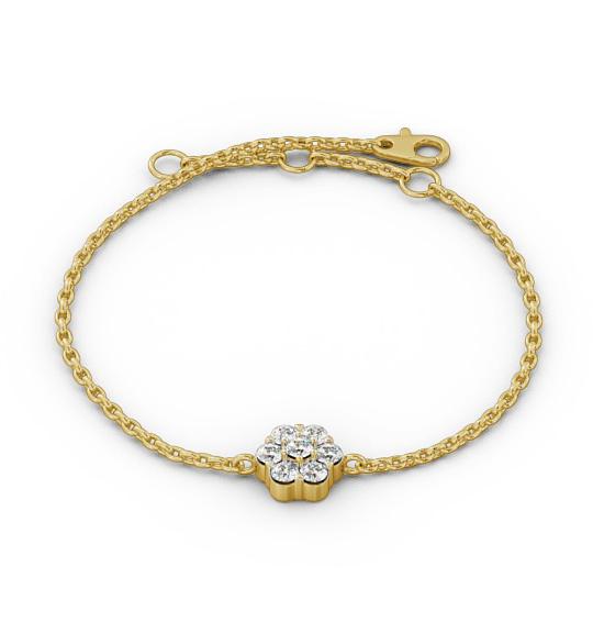 Cluster Style Delicate Diamond Bracelet 9K Yellow Gold BRC15_YG_THUMB2 