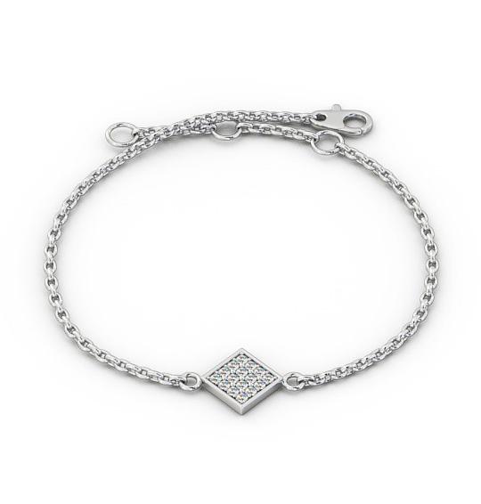 Cluster Style Delicate Diamond Bracelet 9K White Gold BRC16_WG_THUMB2 