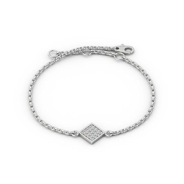 Cluster Style Delicate Diamond Bracelet 18K White Gold - Arleth BRC16_WG_UP