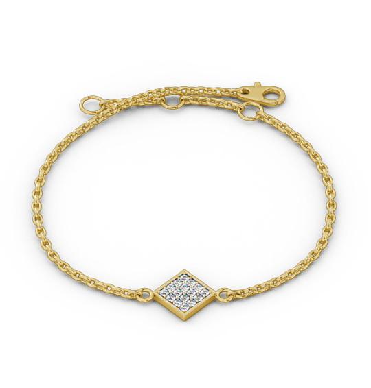 Cluster Style Delicate Diamond Bracelet 18K Yellow Gold BRC16_YG_THUMB2 