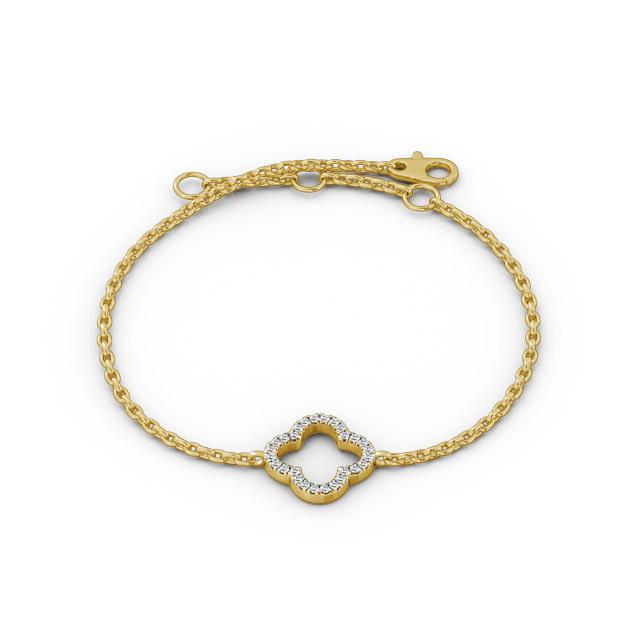 Floral Deisgn Delicate Diamond Bracelet 9K Yellow Gold - Salena BRC17_YG_UP