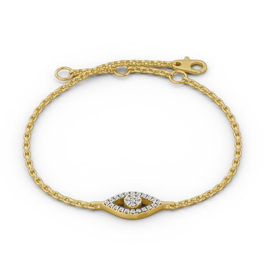 Eye Deisgn Delicate Diamond Bracelet 9K Yellow Gold BRC18_YG_THUMB2 