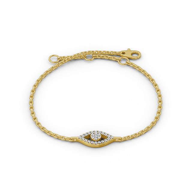 Eye Deisgn Delicate Diamond Bracelet 18K Yellow Gold - Olga BRC18_YG_UP