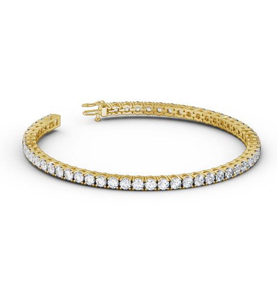 Tennis Bracelet Round Diamond Four Claw 18K Yellow Gold BRC1_YG_THUMB1 
