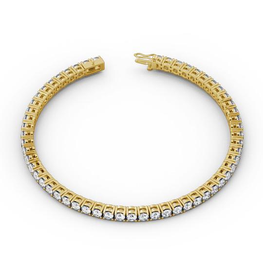 Tennis Bracelet Round Diamond Four Claw 18K Yellow Gold BRC1_YG_THUMB2 