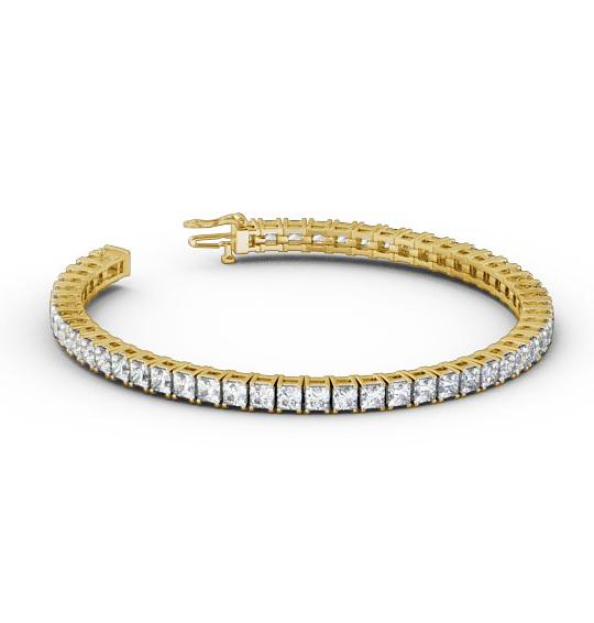 Tennis Bracelet Princess Diamond Four Claw 18K Yellow Gold BRC2_YG_THUMB1 