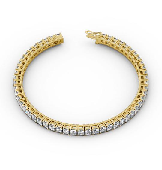 Tennis Bracelet Princess Diamond Four Claw 18K Yellow Gold BRC2_YG_THUMB1