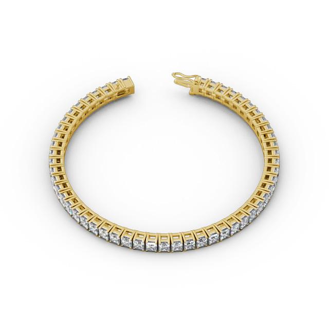 Tennis Bracelet Princess Diamond Four Claw 18K Yellow Gold - Evie BRC2_YG_UP