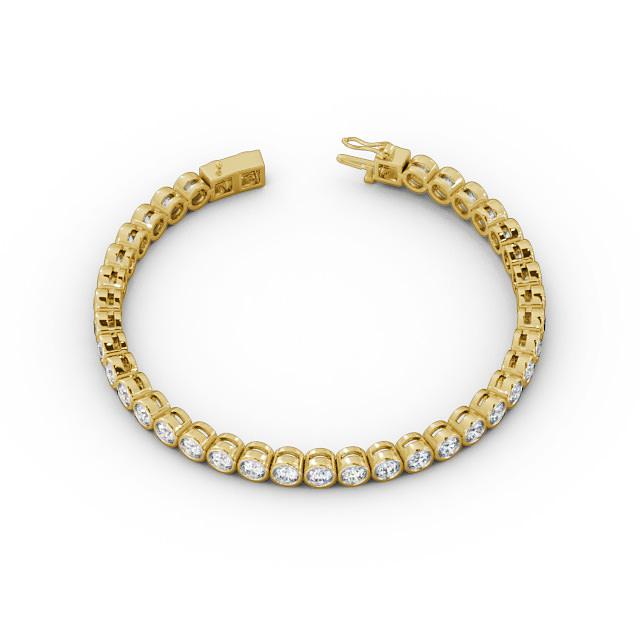 Tennis Bracelet Round Diamond Bezel 18K Yellow Gold - Indica BRC3_YG_UP