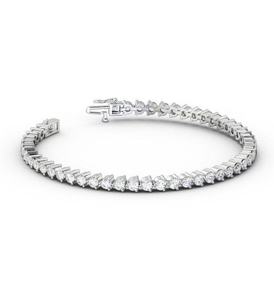 Tennis Bracelet Round Diamond Three Claw 18K White Gold BRC4_WG_THUMB1 