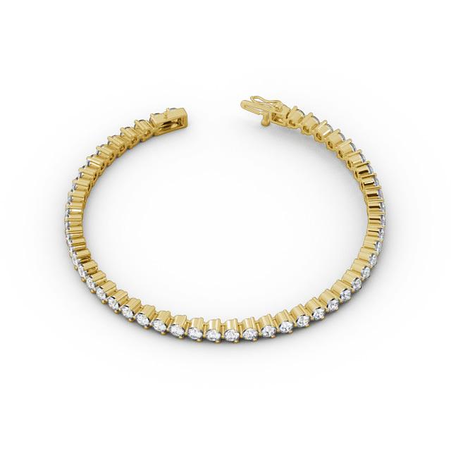 Tennis Bracelet Round Diamond Three Claw 18K Yellow Gold - Sahar BRC4_YG_UP