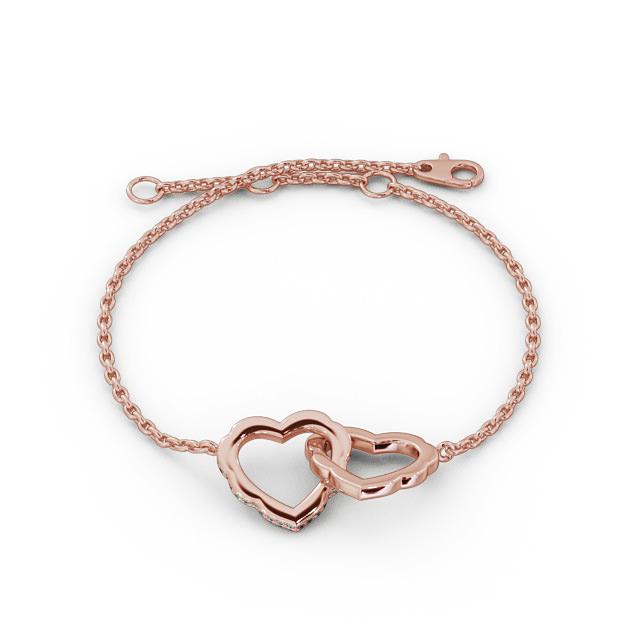 Heart Design Delicate Diamond Bracelet 18K Rose Gold - Ishani BRC5_RG_UP