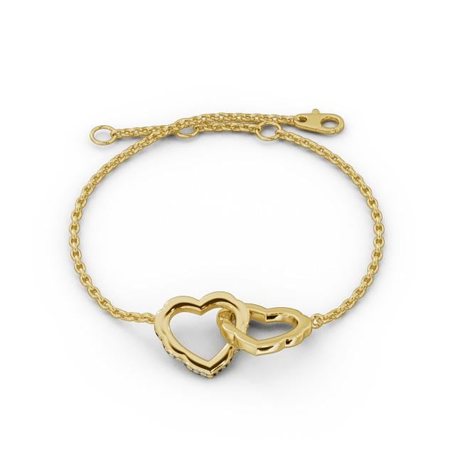 Heart Design Delicate Diamond Bracelet 9K Yellow Gold - Ishani BRC5_YG_UP